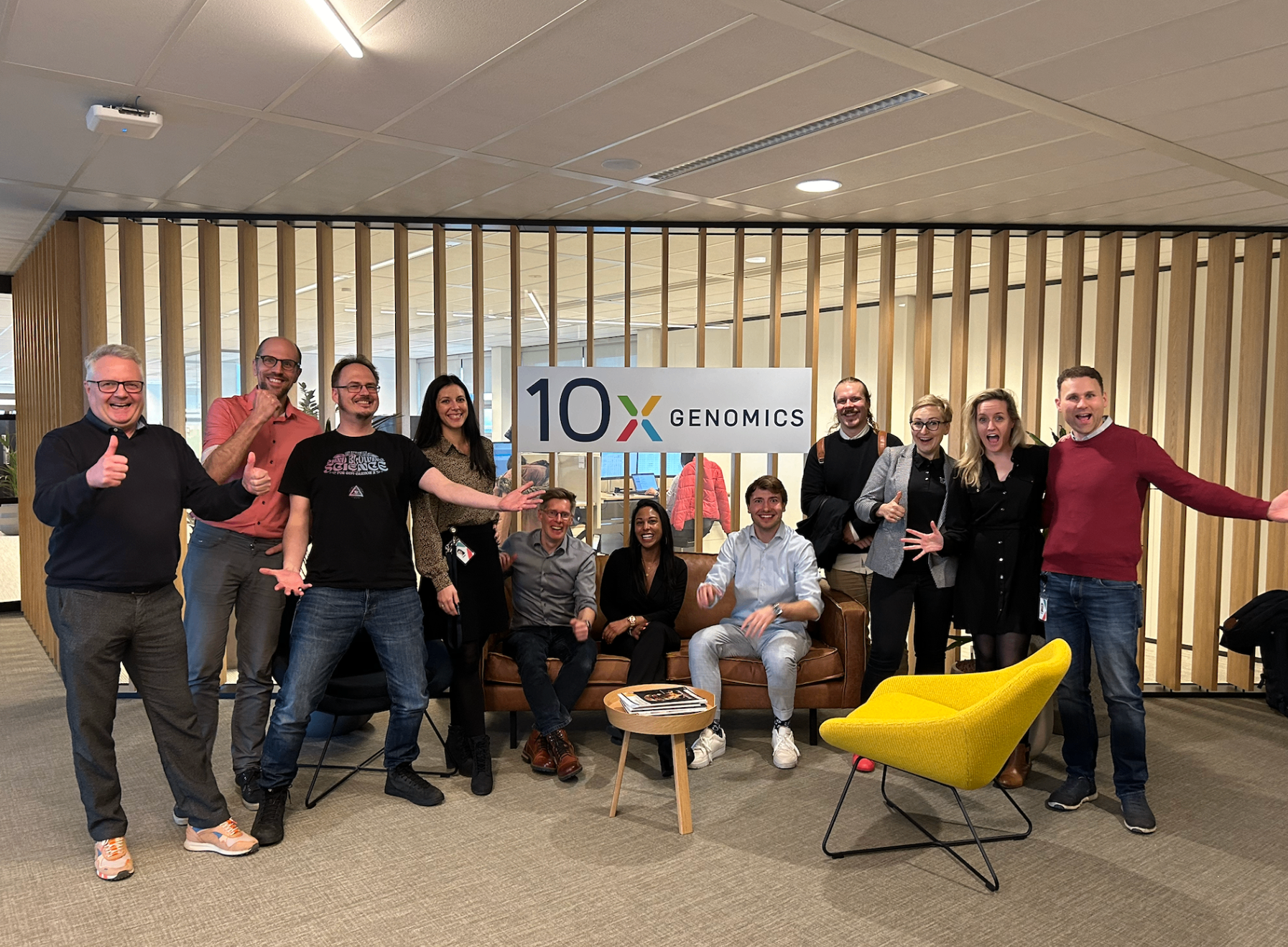Gruppenfoto bei 10x Genomics — Workshop-Teilnehmer*innen